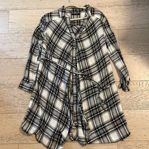All saints plaid asymmetrical hem dress